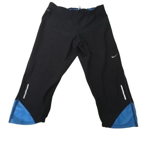 Nike Black Dri-Fit Workout Capris Zippered Pocket XS - Picture 1 of 4